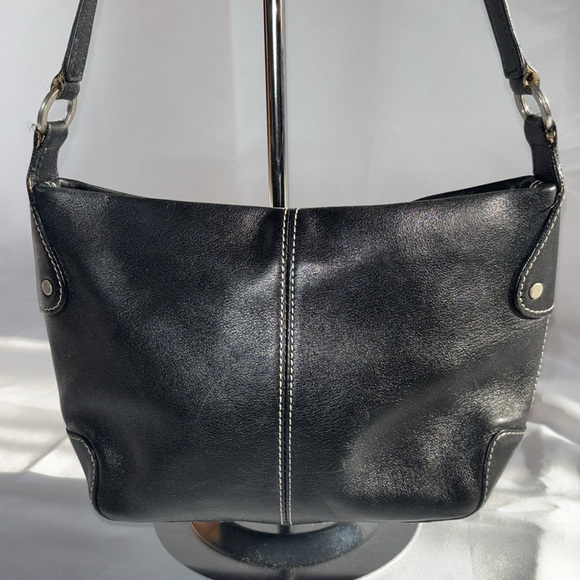 Vintage Fossil Black Smooth Leather Shoulder Bag - Picture 2 of 10